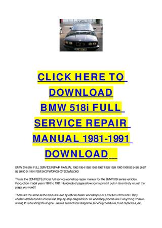 download BMW 518i FSM workshop manual