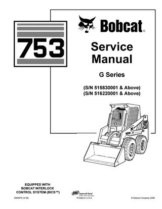 download BOBCAT 753 Skid Steer Loader able workshop manual