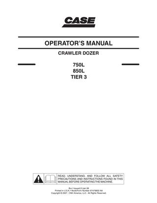 download Case 750L 850L Crawler DOZER able workshop manual