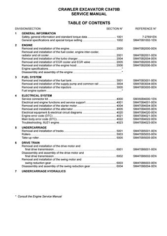 download Case CX470B Crawler Excavator able workshop manual