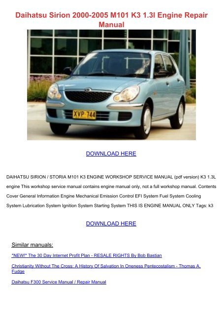 download DAIHATSU CHARADE CENTRO CUORE MIRA 98 workshop manual