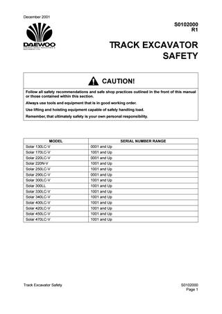 download Daewoo Doosan Solar 420LC V Excavator Operation able workshop manual