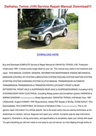 download Daihatsu Terios J102 workshop manual