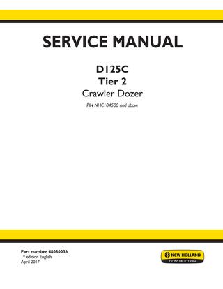 download Holland D180 Crawler Dozer able workshop manual