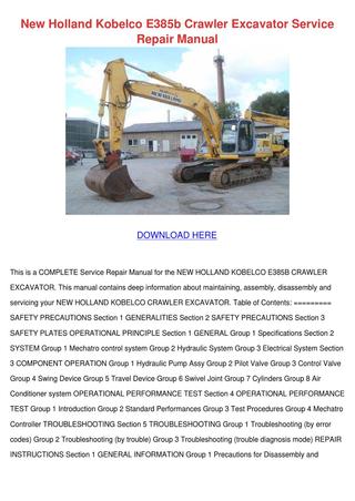 download Holland Kobelco E27.2SR Mini Crawler Excavator ue able workshop manual