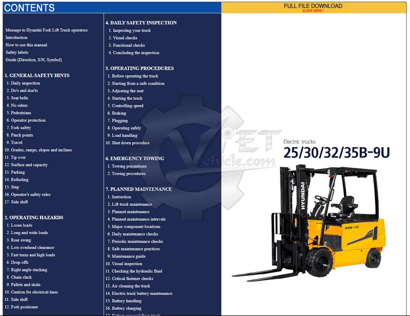 download Hyundai Forklift Truck HDF20 25 30 5 able workshop manual