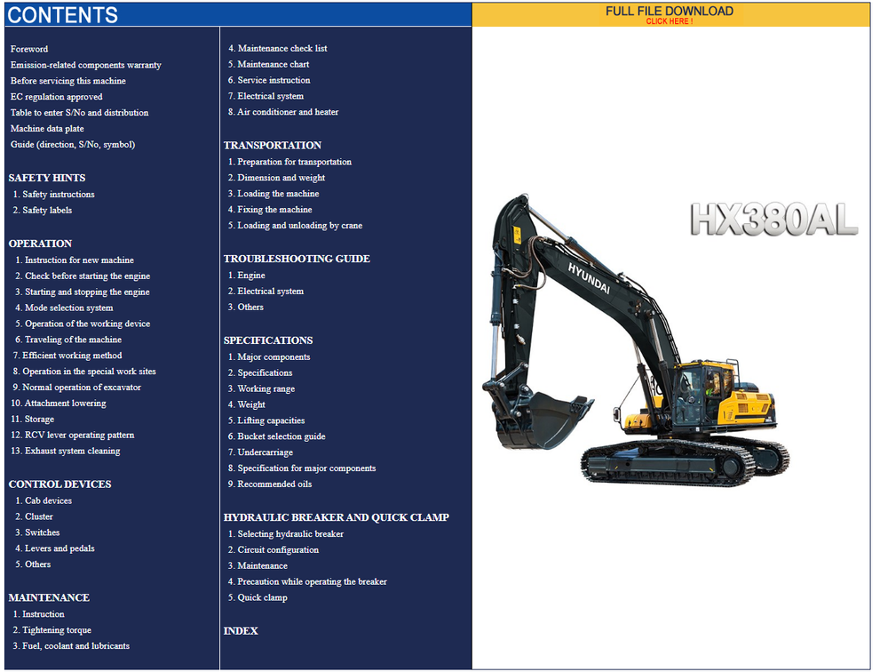 download Hyundai R500LC 7A Crawler Excavator able workshop manual