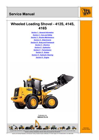 download JCB 412S Wheel Loader  5 able workshop manual