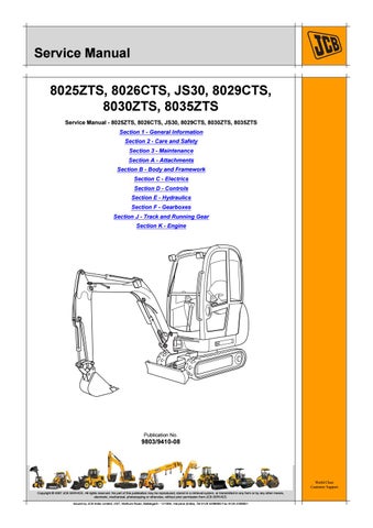 download JCB 8030z Mini Excavator able workshop manual