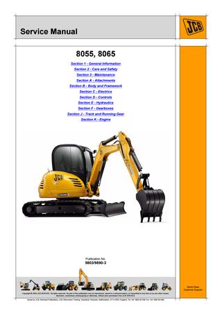 download JCB 8055 Excavator able workshop manual