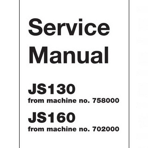 download JCB JS130 JS160 Tracked Excavator able workshop manual