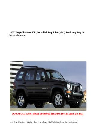 download Jeep Cherokee KJ also called Jeep Liberty KJ workshop manual