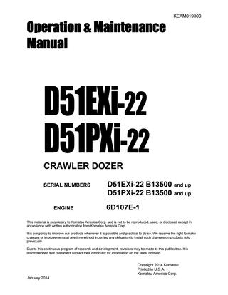 download KOMATSU D51EXi 22 D51PXi 22 Crawler DOZER able workshop manual