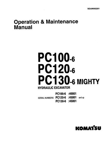 download KOMATSU PC100 6 PC120 6 PC130 6 MIGHTY Hydraulic Excavator Operation workshop manual