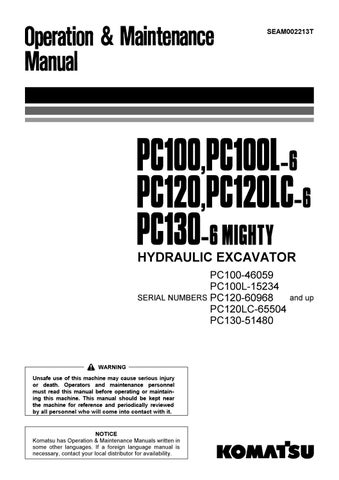 download KOMATSU PC100 6 PC120 6 PC130 6 MIGHTY Hydraulic Excavator Operation workshop manual