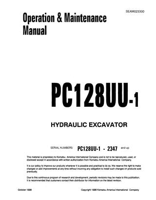 download KOMATSU PC128UU 2 Excavator Operation able workshop manual