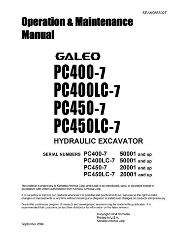 download KOMATSU PC400 6 PC400LC 6 PC450 6 PC450LC 6 Hydraulic ExcavatorManual 3 1 up able workshop manual