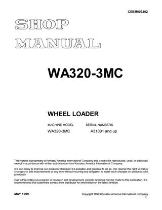 download KOMATSU WA380 3MC Wheel Loader + Operation able workshop manual