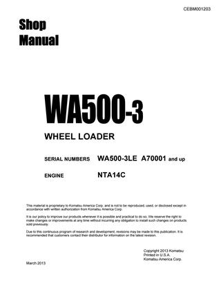 download KOMATSU WA500 6H Operation able workshop manual