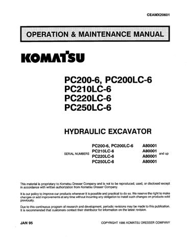 download Komatsu PC200 6 PC200LC 6 PC210LC 6 PC220LC 6 PC250LC 6 able workshop manual