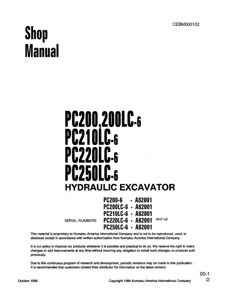 download Komatsu PC250LC 6 Hydraulic Excavator able workshop manual