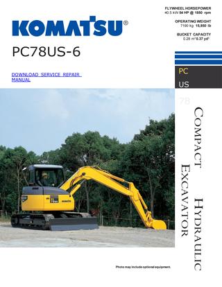 download Komatsu PC78UU 6 PC78US 6 Hydraulic Excavator able workshop manual