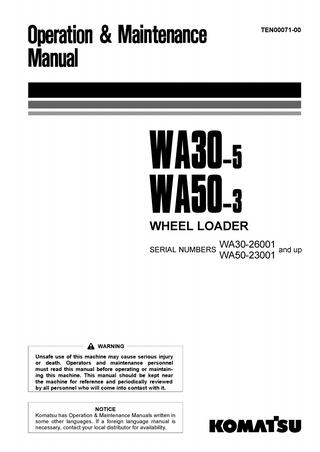 download Komatsu WA30 5 engine shop+ O M able workshop manual