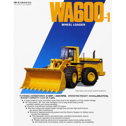 download Komatsu WA600 1 WA600 1LE Wheel Loader able workshop manual