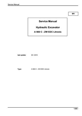 download LIEBHERR A900C ZW LITRONIC Excavator  5 able workshop manual