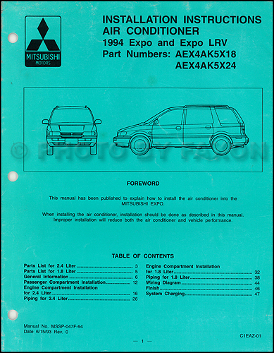 download MITSUBISHI EXPO workshop manual