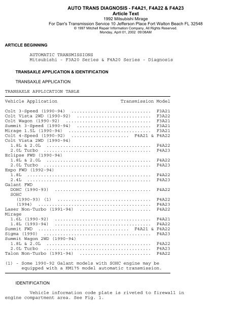 download MITSUBISHI MIRAGEModels workshop manual