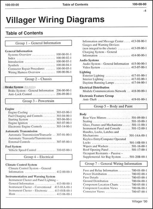 download Mercury Villager able workshop manual