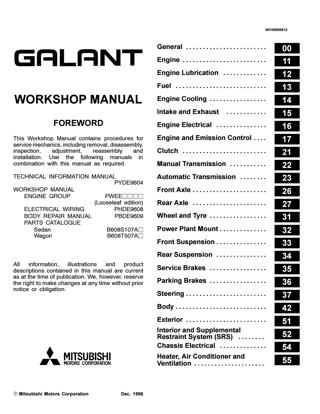 download Mitsubishi Galant able workshop manual