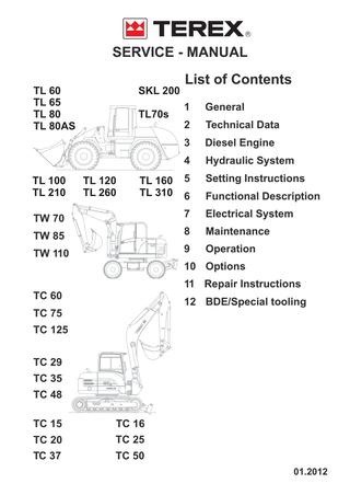 download Terex TW 70 85 110 able workshop manual