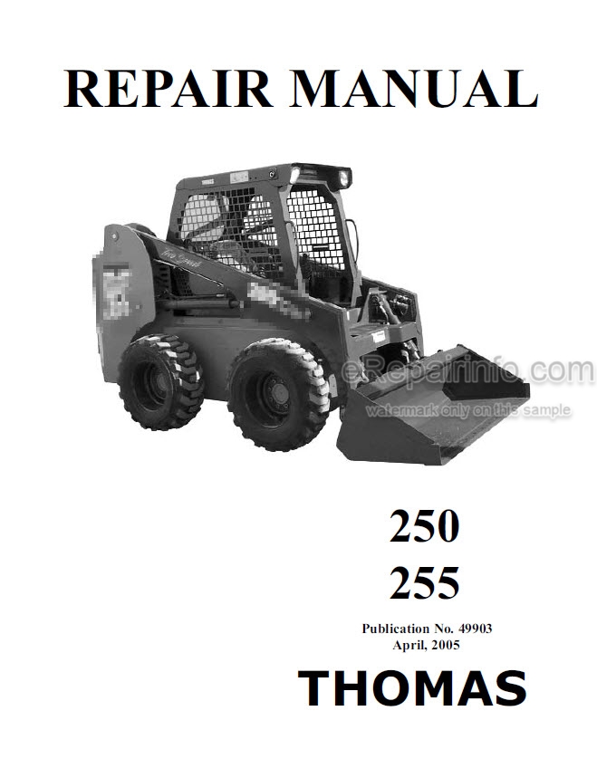 download Thomas 255 Loader able workshop manual