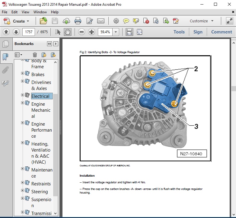 download VW Volkswagen Touareg workshop manual